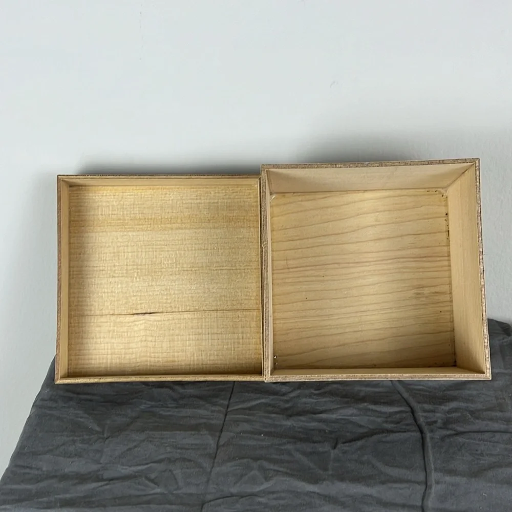 Vtg Hallmark Shaker Box Christmas Tree Plaid Wooden Napkin Holder Storage Box